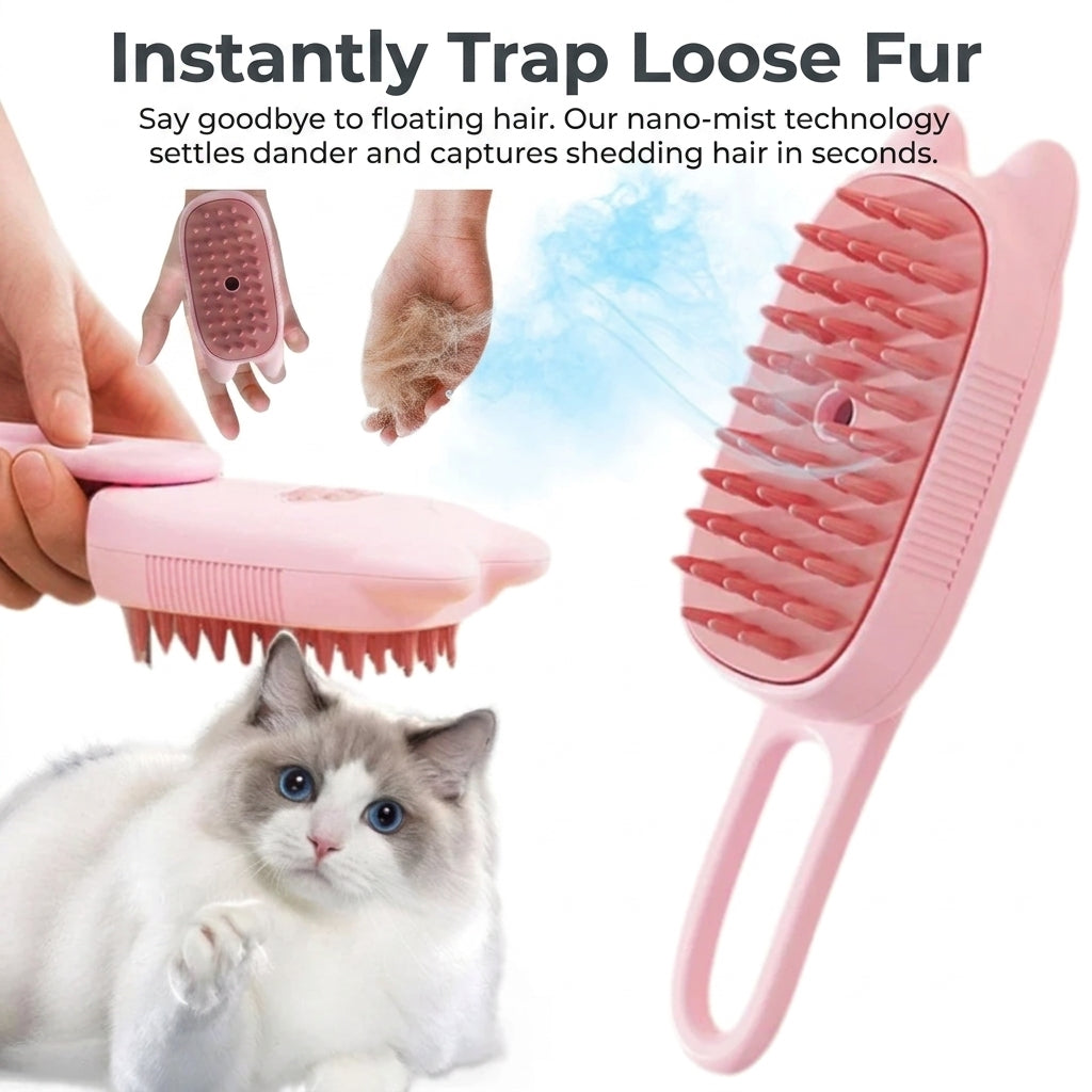 Self-cleaning pet grooming brush for dogs and cats