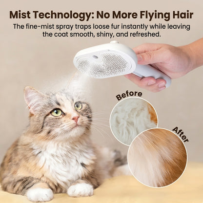 Cat and Dog Steam Brush Pet Grooming Tool Hair Shedding 3 in 1 Massage Combs Steam Brush