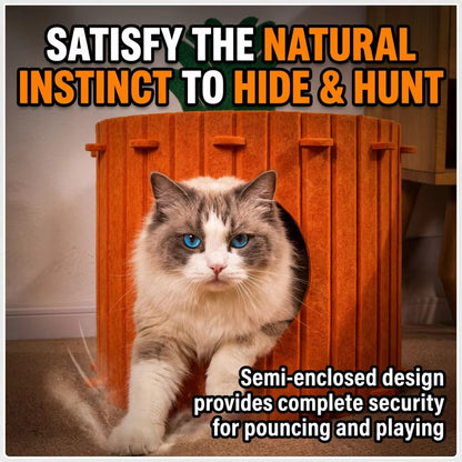 Novelty Carrot Shaped Felt Cat Cave with Integrated Scratching Pad for Kittens