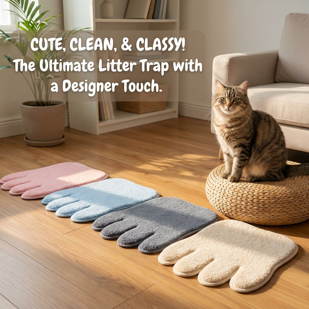 Claw-Shaped PVC Cat Litter Mat - Non-Slip Pet Pad