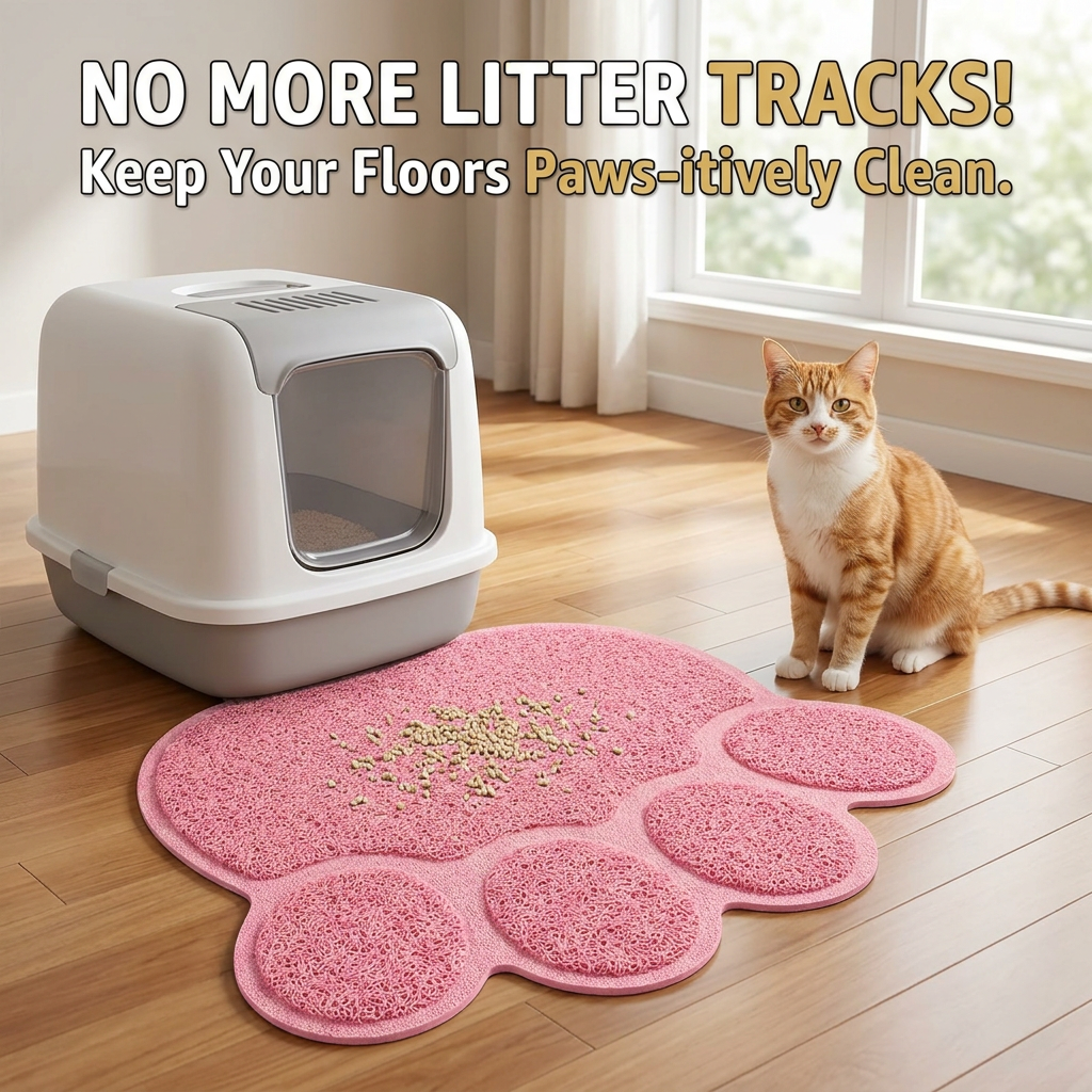 Claw-Shaped PVC Cat Litter Mat - Non-Slip Pet Pad