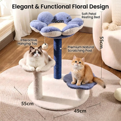 All-in-One Large Cat Tree with Condo Fun Climbing Tower & Sisal Scratching Post Multi-Functional Cat Toy