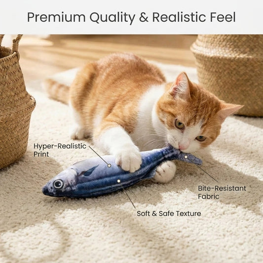 Interactive Wiggly Fish Cat Toy Bowlift