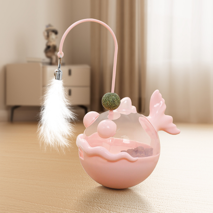 Cat Interactive Toy Anglerfish Treat Dispenser Catnip Tumbler