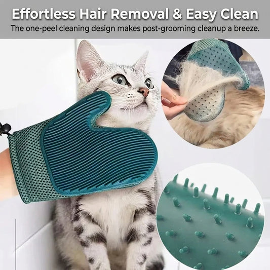 2-in-1 Cat Grooming Glove Make Coat Care a Pleasure