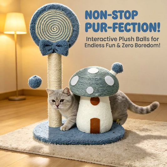 Mushroom Sisal Cat Scratching Post Wear Resistant Scratcher Interactive Ball Toy Anti Sofa Claw Cat Toy