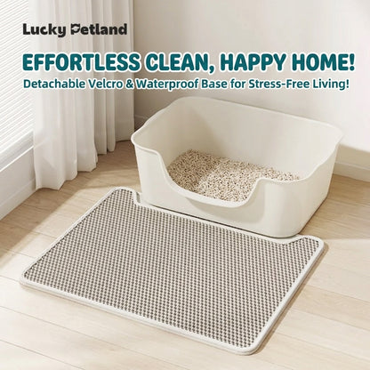 Double Layer EVA Cat Litter Mat Hook&Loop Anti-Splash Washable Pet Pad
