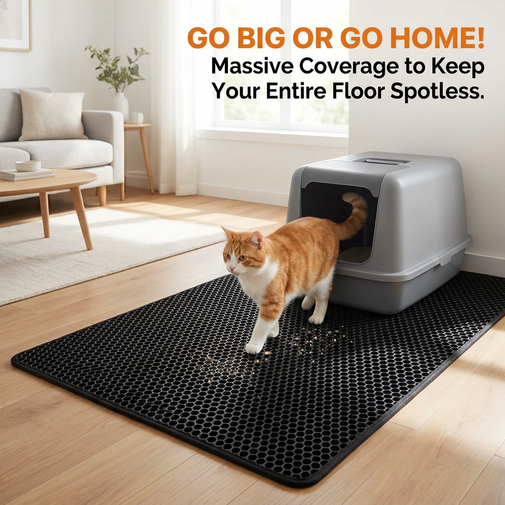 Extra Large Cat Litter Mat Anti-spill EAV Litter Box Mat Double Layer Sand Trapping Pad