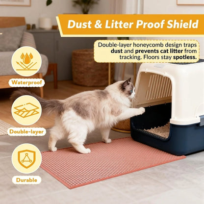 Cat Litter Mat Double Layer Waterproof Urine Proof Trapping Mat