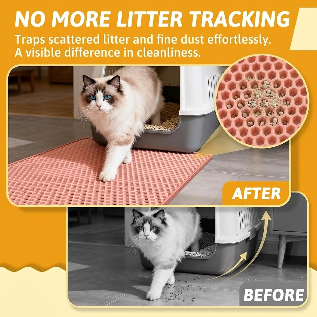 Cat Litter Mat Double Layer Waterproof Urine Proof Trapping Mat