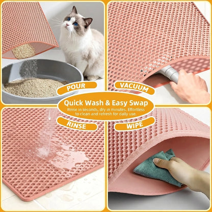 Cat Litter Mat Double Layer Waterproof Urine Proof Trapping Mat