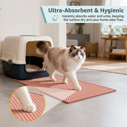 Cat Litter Mat Double Layer Waterproof Urine Proof Trapping Mat