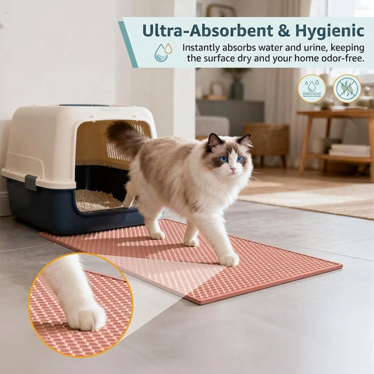 Cat Litter Mat Double Layer Waterproof Urine Proof Trapping Mat