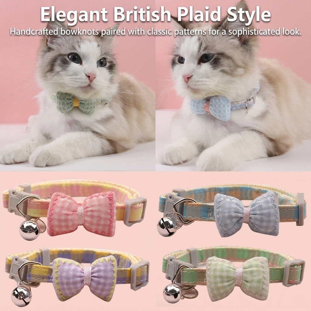 Small Dog Cat Adjustable Collar Buckle Bell Bow Tie Puppy Kitten Pet Adjustable