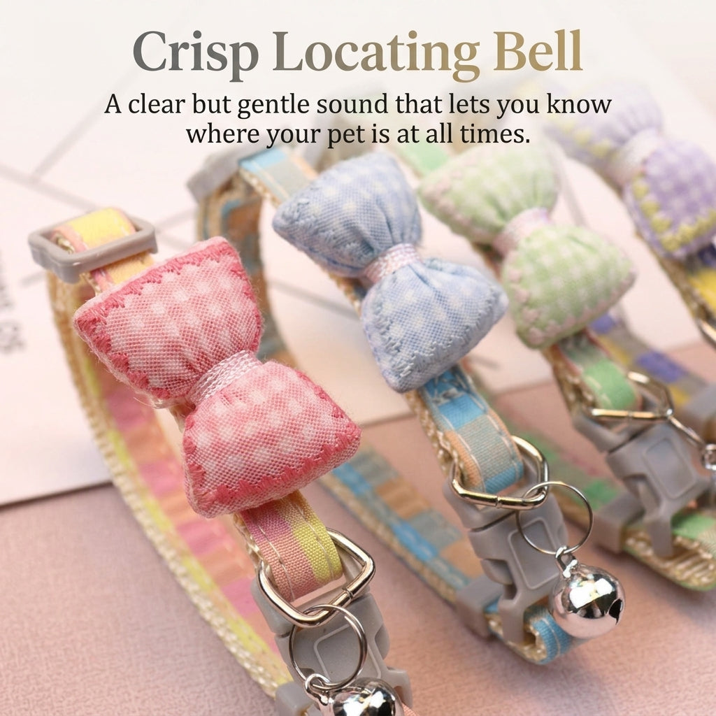 Small Dog Cat Adjustable Collar Buckle Bell Bow Tie Puppy Kitten Pet Adjustable