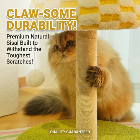 Premium Lamp-Style Cat Scratching Post Vertical Mini Scratcher No Shed Durable Claw Care Funny Interactive Cat Toy