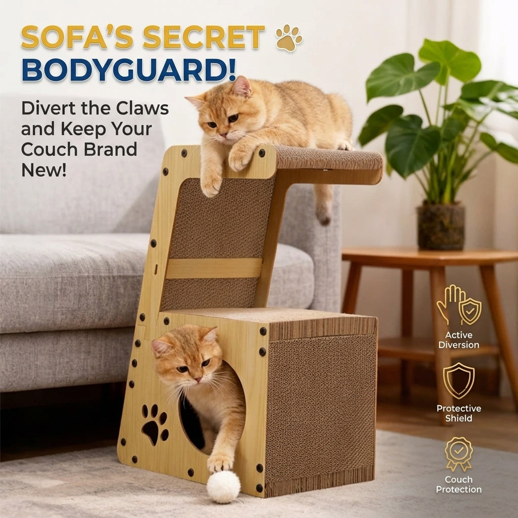 Vertical Corrugated Scratcher Cat Bed Anti Sofa Scratch Toy For Kitten