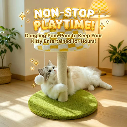 Premium Lamp-Style Cat Scratching Post Vertical Mini Scratcher No Shed Durable Claw Care Funny Interactive Cat Toy