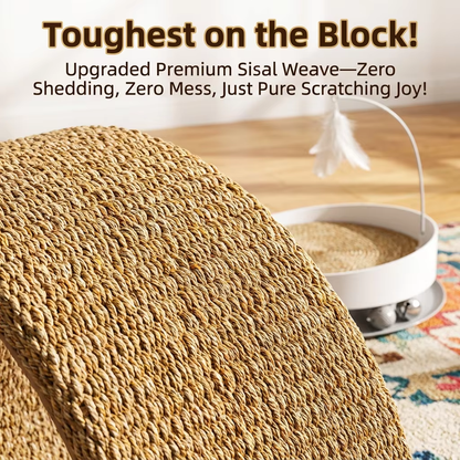 Round 3-in-1 Cat Scratcher Bed, Wear-Resistant & No Shed