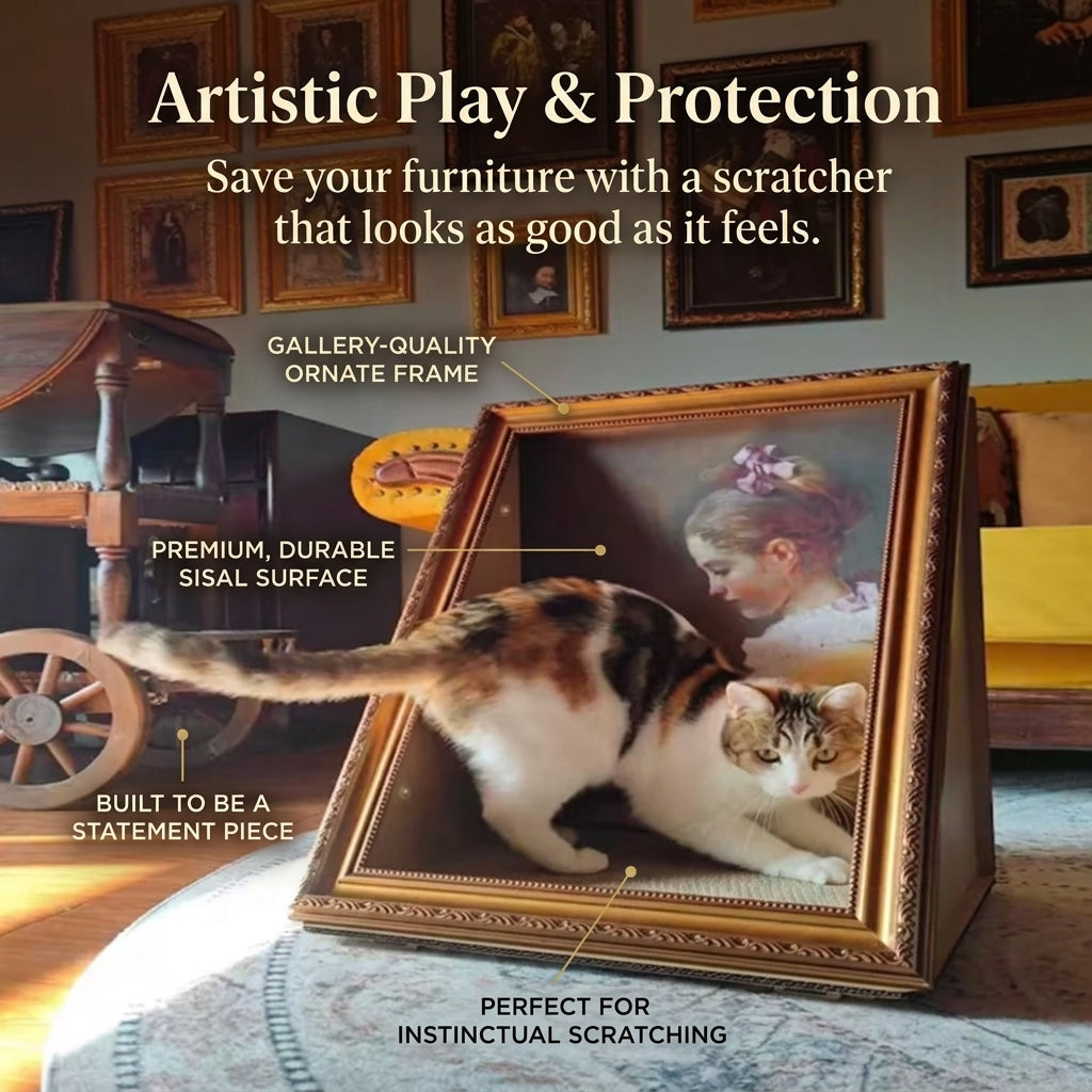 Artistic Style Oil Painting Cat Scratcher