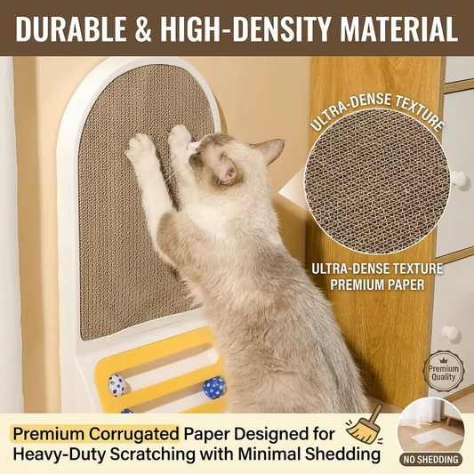 Durable L-Shape Vertical Wall-Mounted Cat Scratcher