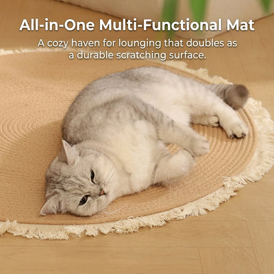 Durable Cat Scratch Mat Rug with Fringe