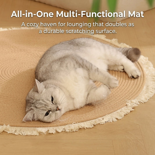 Durable Cat Scratch Mat Rug with Fringe