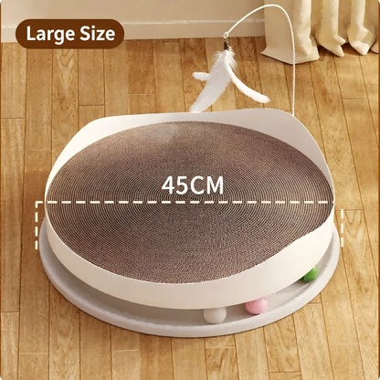 Round 3-in-1 Cat Scratcher Bed, Wear-Resistant & No Shed