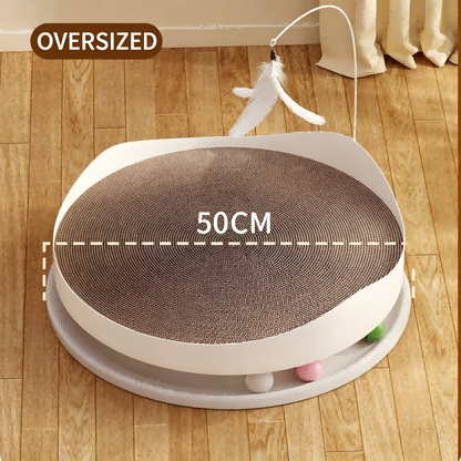 Round 3-in-1 Cat Scratcher Bed, Wear-Resistant & No Shed