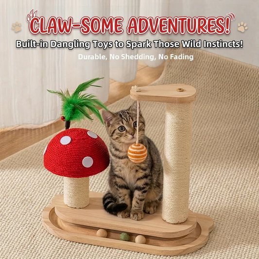 Red Mushroom Cat Scratching Board Sisal Durable Scratch Resistant Cat Climbing Frame