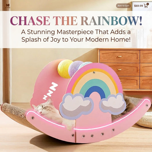 Rainbow Cat Scratching Board Wear Resistant Cat Nest Toy