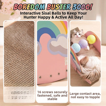 Rainbow Cat Scratching Board Wear Resistant Cat Nest Toy