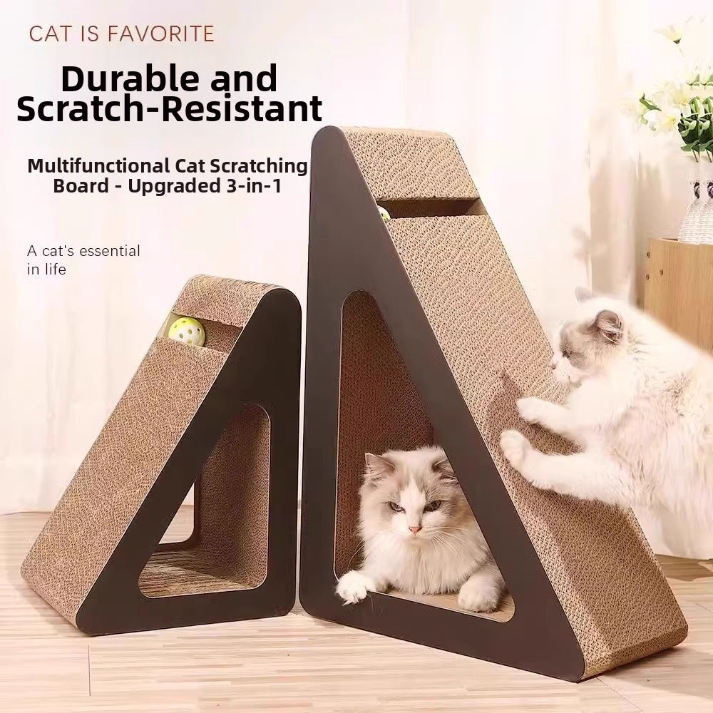 Vertical Triangle Cat Scratcher Wear-resistant Non-shedding Corrugated Paper Sofa Protector