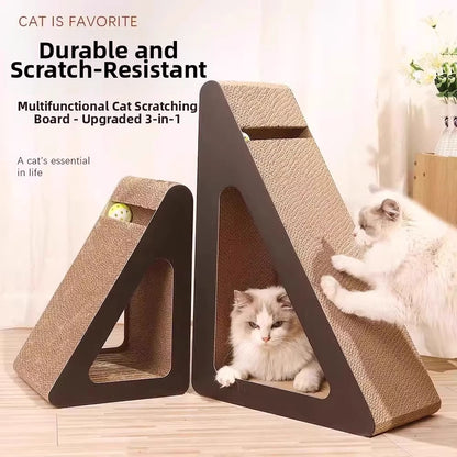Vertical Triangle Cat Scratcher Wear-resistant Non-shedding Corrugated Paper Sofa Protector