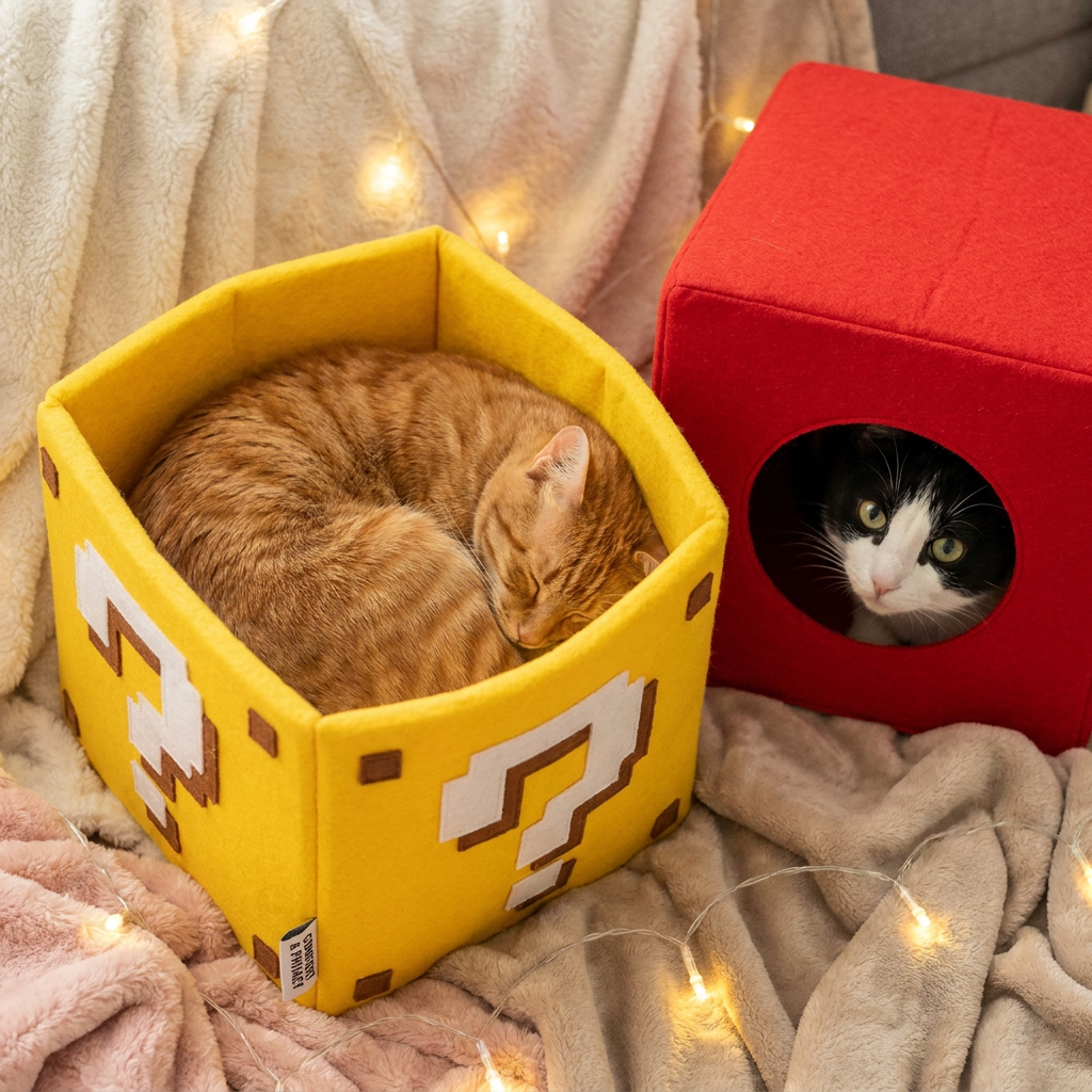 3-in-1 Felt Cat Scratcher Tunnel Cave DIY Modular Hideaway Bed Play House for Cats