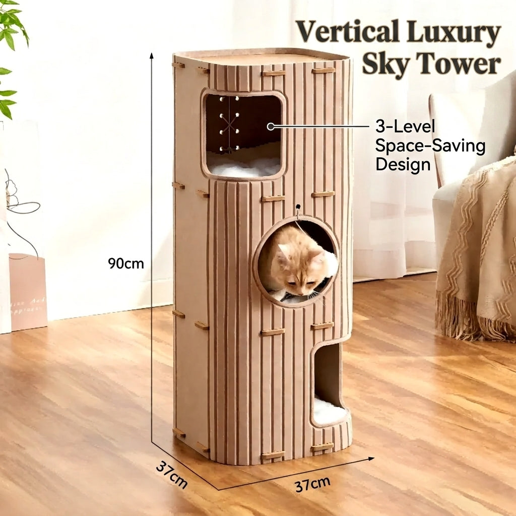 2-in-1 Cat Scratcher Bed Durable & Scratch-Proof All-Season Cat Bed with Self-Play Toy