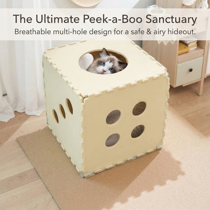 2-in-1 Cat Scratcher Bed Durable & Scratch-Proof All-Season Cat Bed with Self-Play Toy