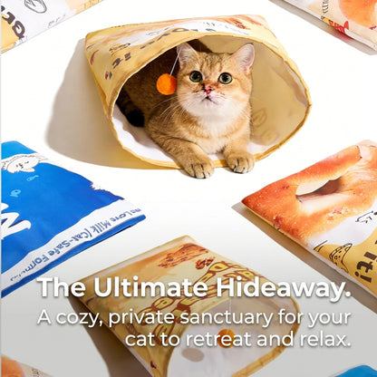 Crinkle Paper Cat Tunnel Interactive Puzzle Toy for Cats Self Entertaining Sound Pet Toy