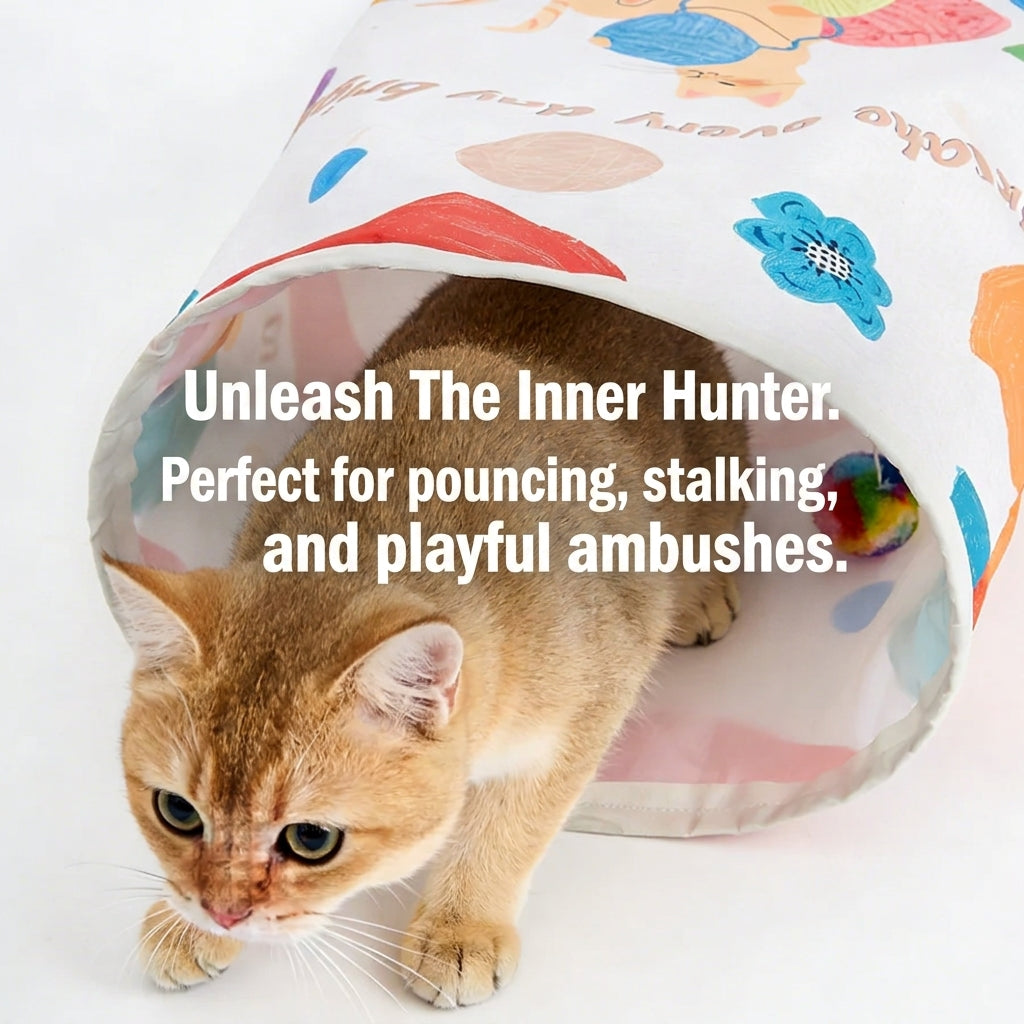 Crinkle Paper Cat Tunnel Interactive Puzzle Toy for Cats Self Entertaining Sound Pet Toy