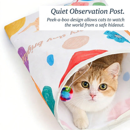 Crinkle Paper Cat Tunnel Interactive Puzzle Toy for Cats Self Entertaining Sound Pet Toy