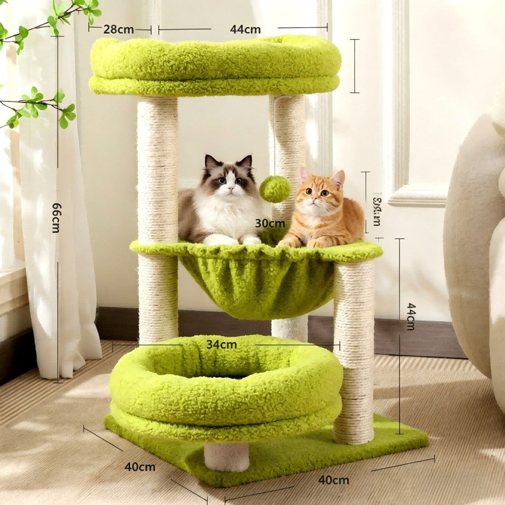 All-in-One Large Cat Tree with Condo Fun Climbing Tower & Sisal Scratching Post Multi-Functional Cat Toy