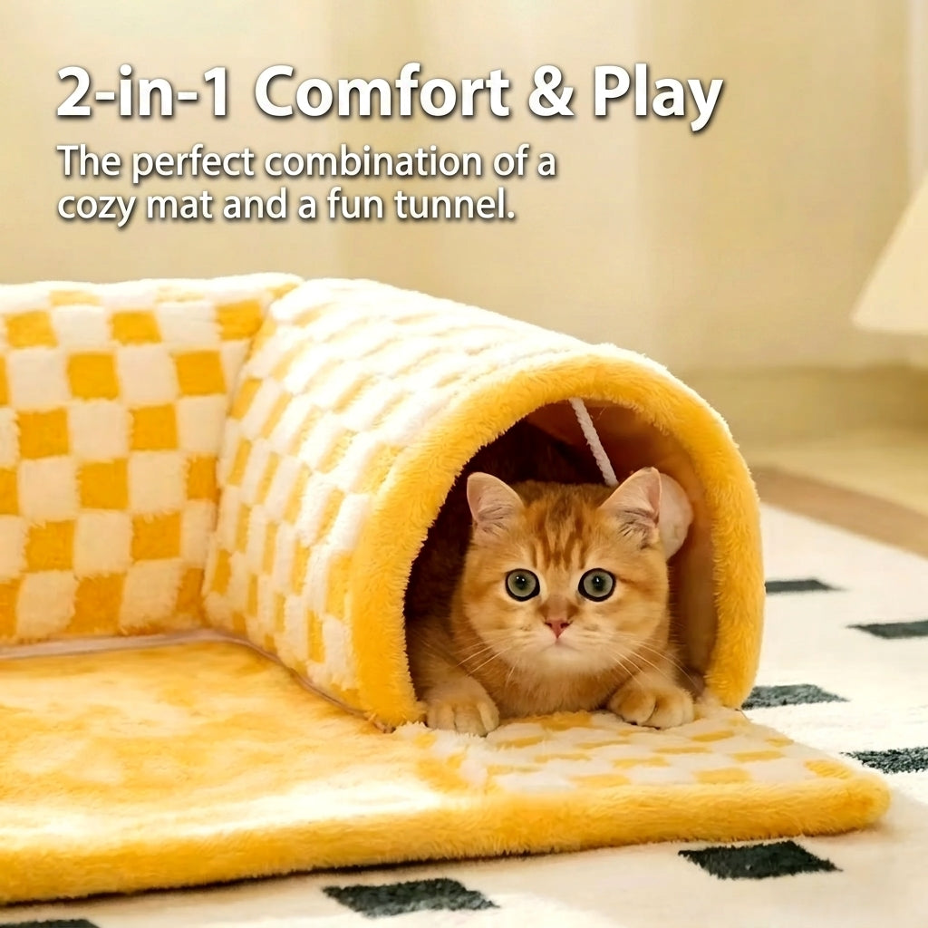 3-in-1 Cat Bed Cat Tunnel Cat Mat Essential Pet Supplies