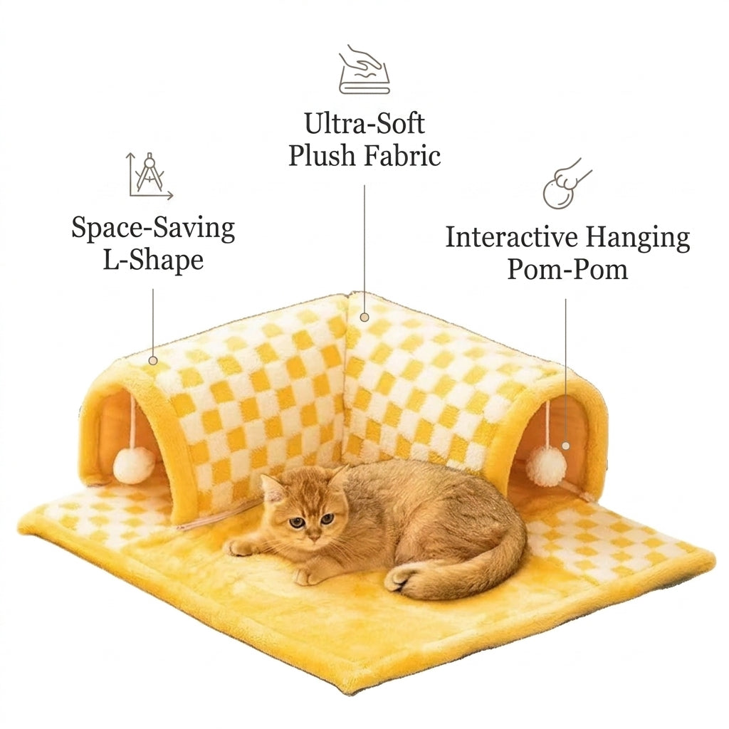 3-in-1 Cat Bed Cat Tunnel Cat Mat Essential Pet Supplies