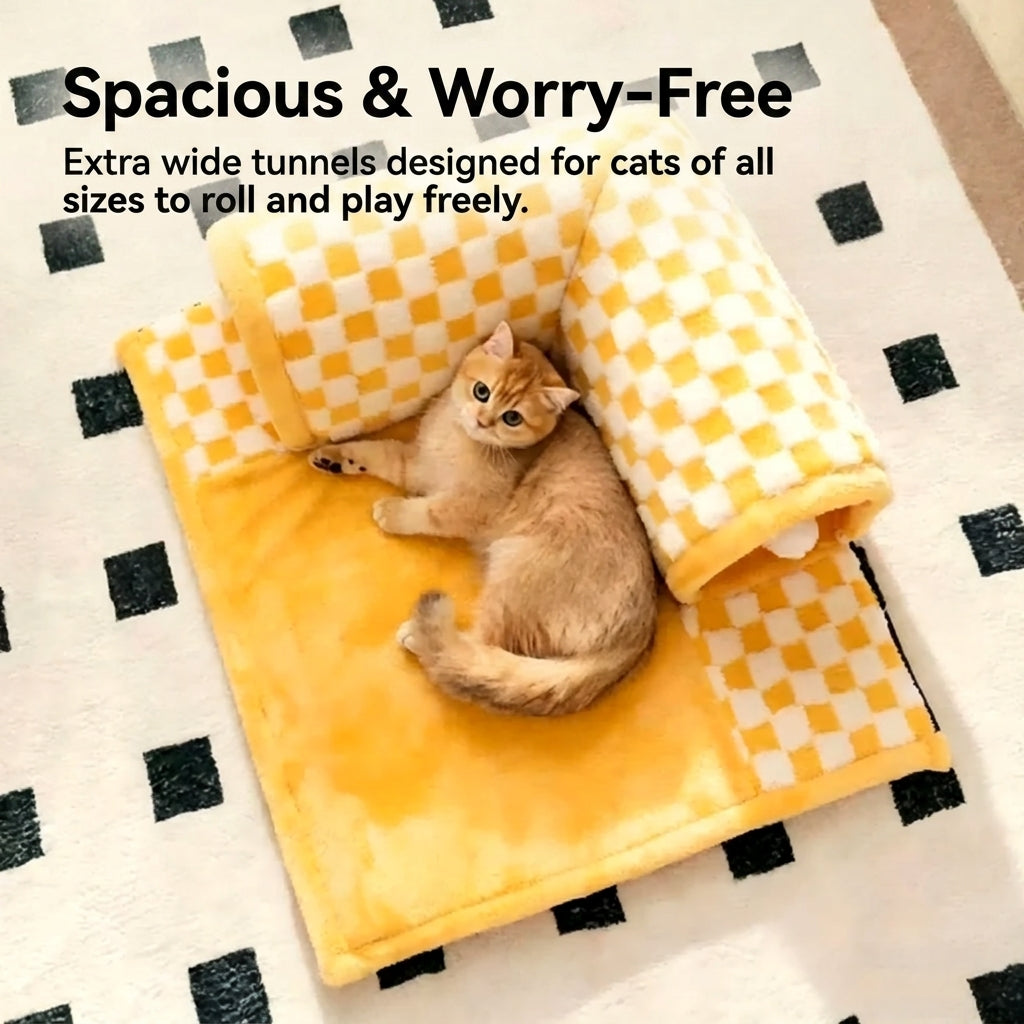 3-in-1 Cat Bed Cat Tunnel Cat Mat Essential Pet Supplies
