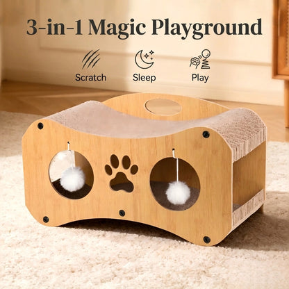NonShedding Cat Scratcher Bed Tunnel Toy for Cats