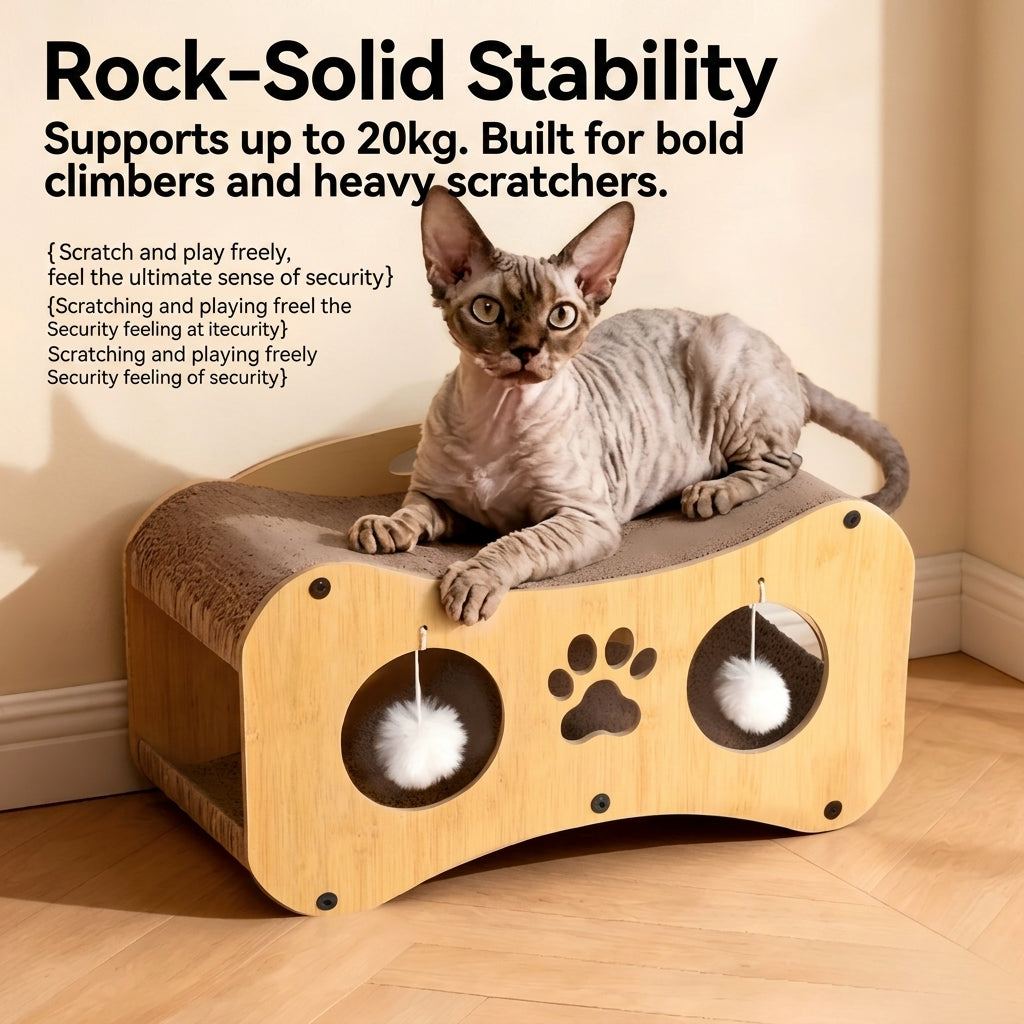 NonShedding Cat Scratcher Bed Tunnel Toy for Cats