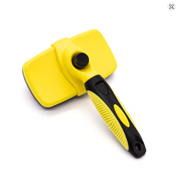 Self-Cleaning Slicker Brush for Dogs & Cats Professional Pet Grooming Tool & Deshedding Comb for Long & Short Hair Pets