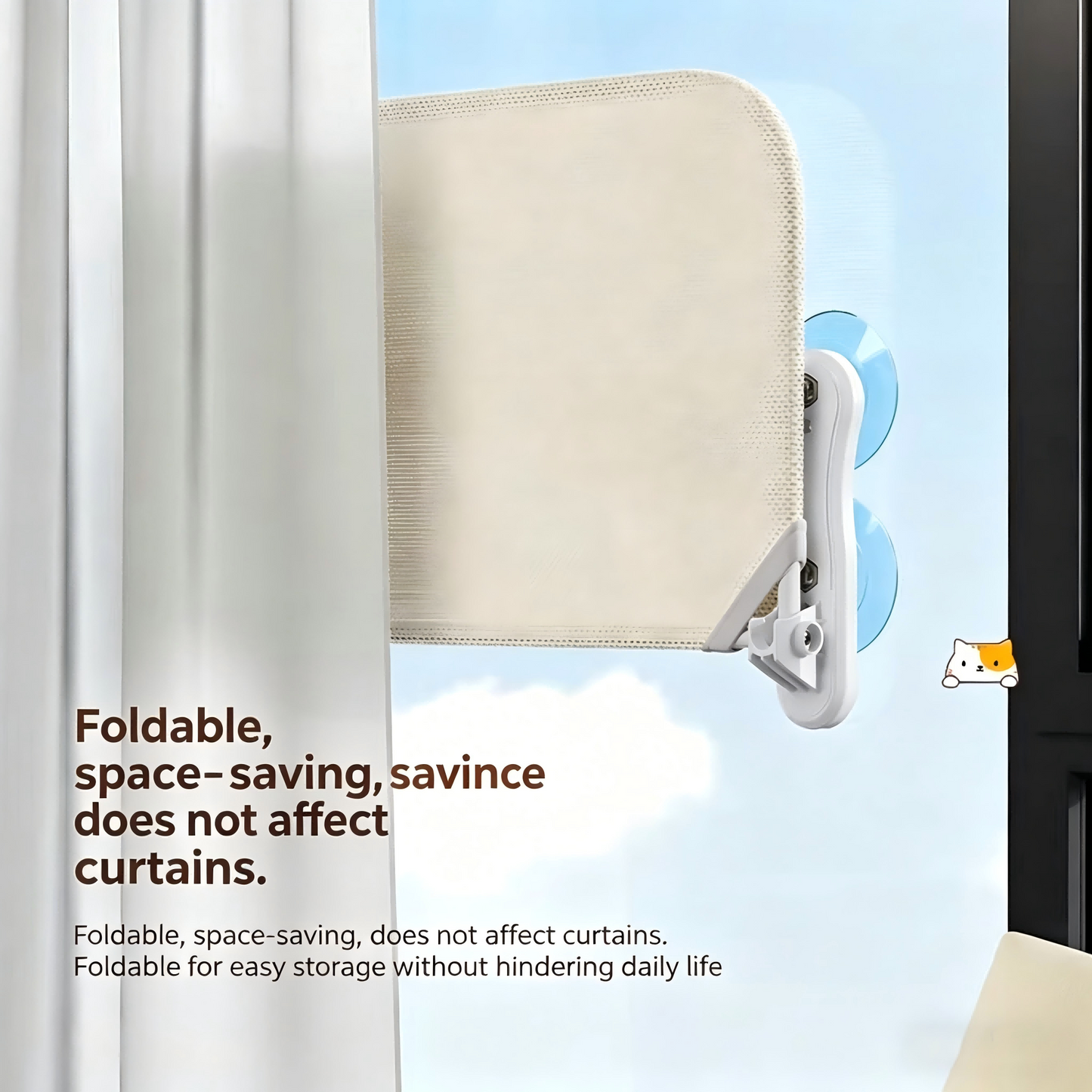 Cat Window Hammock with Suction Cups Hanging Bed for Windowsill Bedside Sunbathing Pet Bed for Cats