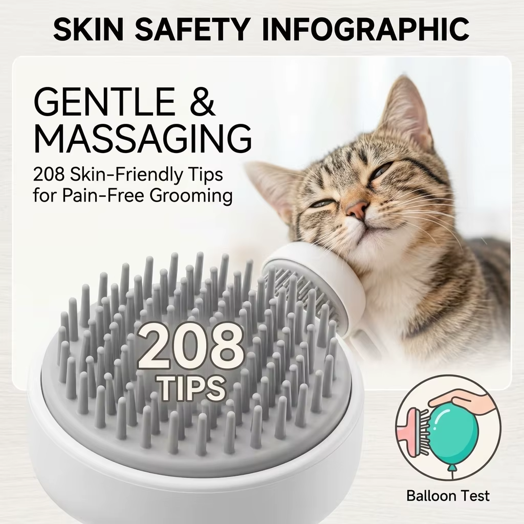 Cat Brush for Shedding & Grooming Indoor Cat Comb for Long/Short Haired Cats Kitten Rabbit Massage Loose Fur Remover