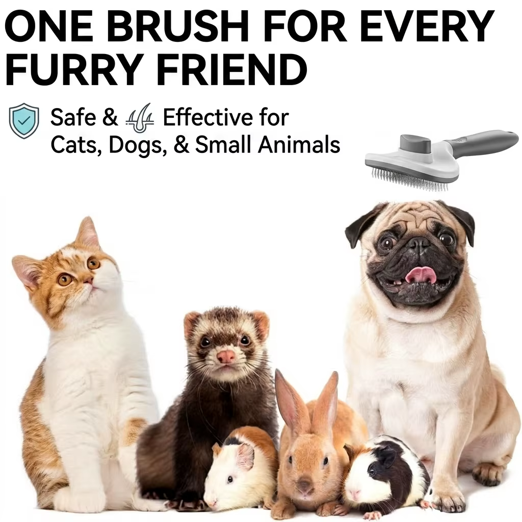Cat Brush for Shedding & Grooming Indoor Cat Comb for Long/Short Haired Cats Kitten Rabbit Massage Loose Fur Remover